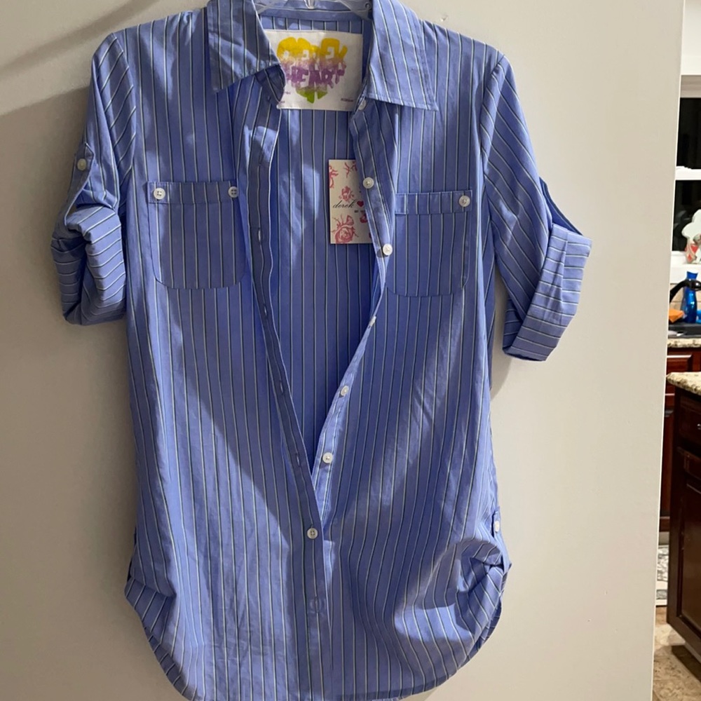 Button down cotton striped shirt Size M
